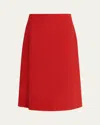 Lafayette 148 A-line Crepe Weave Midi Skirt In Black