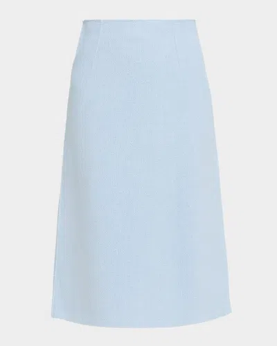 LAFAYETTE 148 A-LINE CREPE WEAVE MIDI SKIRT
