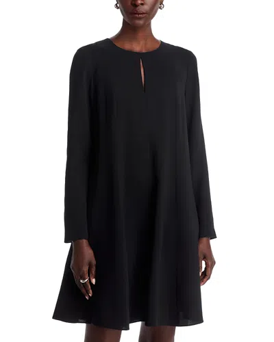 Lafayette 148 A Line Godet Dress In Black