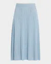 Lafayette 148 A-line Pointelle Stitch Midi Skirt In Paper Blue
