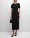 Lafayette 148 Responsible Wool Double Face  Maxi Dress In Black
