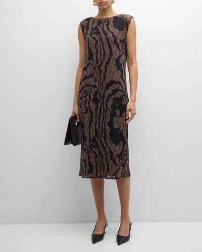 LAFAYETTE 148 ABSTRACT-PRINT PLISSE MIDI DRESS