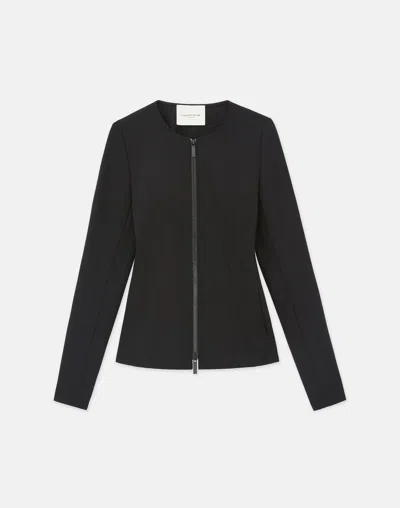 Lafayette 148 Acclaimed Stretch Fitted Jacket In Black