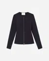 Lafayette 148 Acclaimed Stretch Fitted Jacket In Ink In Blue