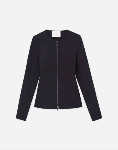 Lafayette 148 Acclaimed Stretch Fitted Jacket In Ink In Blue
