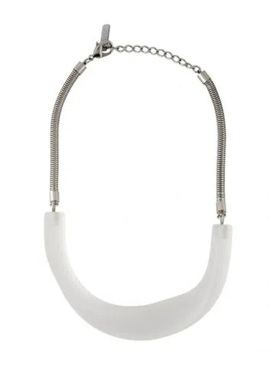 Pre-owned Lafayette 148 Acrylic Wave Collar Necklace, 19" In Multicolor