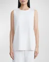 Lafayette 148 Adela Sleeveless Blouse In Cloud