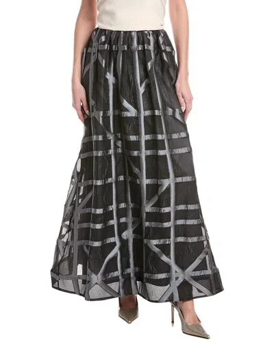 Lafayette 148 New York A-line Maxi Skirt In Silver
