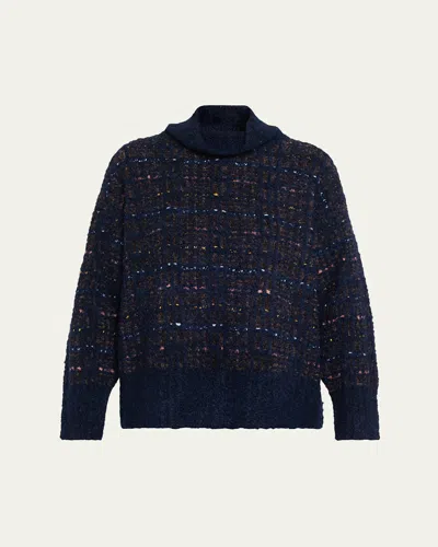 Lafayette 148 Alpaca-blend Boucle Turtleneck Sweater In Multi