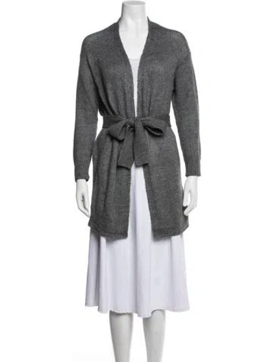 Pre-owned Lafayette 148 Alpaca Open Front Sweater W/ Tags In Grey