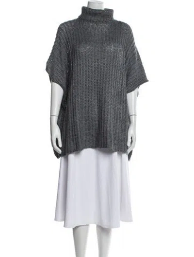 Pre-owned Lafayette 148 Alpaca Turtleneck Sweater In Gray