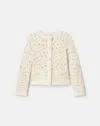 Lafayette 148 Alpaca Wool Boucle Embroidered Cardigan Jacket In Neutral