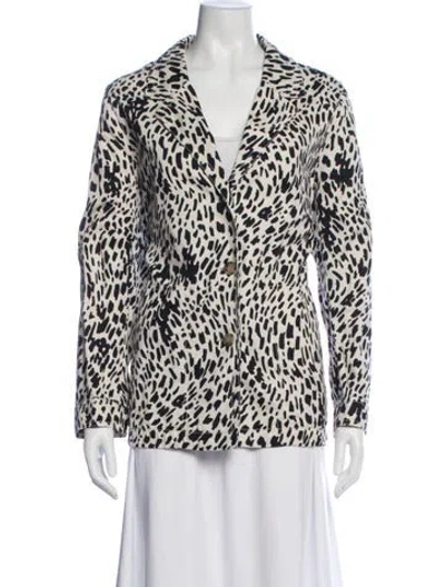 Pre-owned Lafayette 148 Animal Print Blazer In Neutral