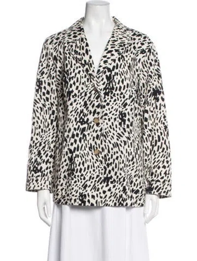 Pre-owned Lafayette 148 Animal Print Blazer In Neutrals