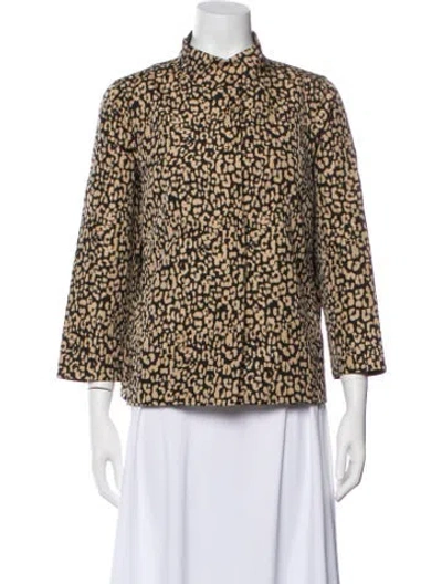 Pre-owned Lafayette 148 Animal Print Evening Jacket In Neutral