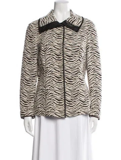 Pre-owned Lafayette 148 Animal Print Jacket In Neutral