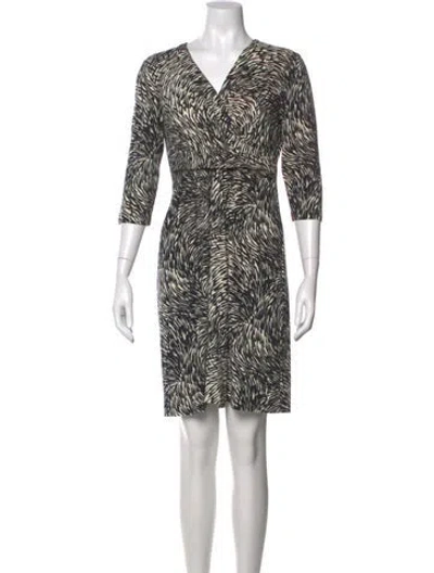 Pre-owned Lafayette 148 Animal Print Knee-length Dress In Black