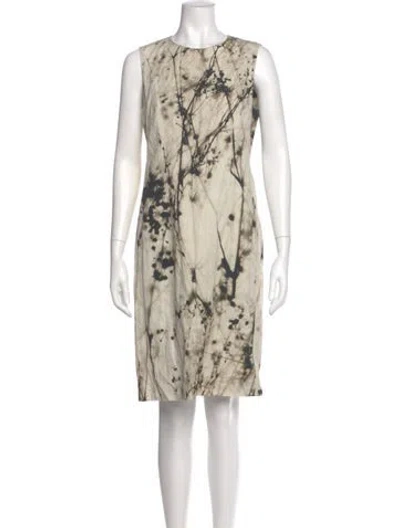 Pre-owned Lafayette 148 Animal Print Knee-length Dress In Neutral