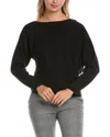 Lafayette 148 New York Asymmetric Dolman Silk-blend Sweater In Black