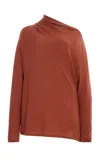 Lafayette 148 Asymmetric Merino Wool Sweater In Orange