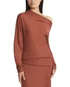 Lafayette 148 Asymmetric Sweater In Brown