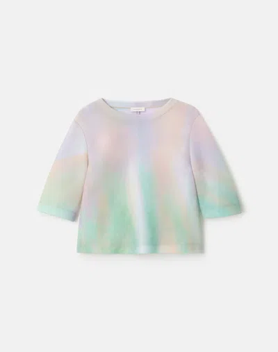 Lafayette 148 Aurora Print Neoprene Short Sleeve T Shirt In Multi