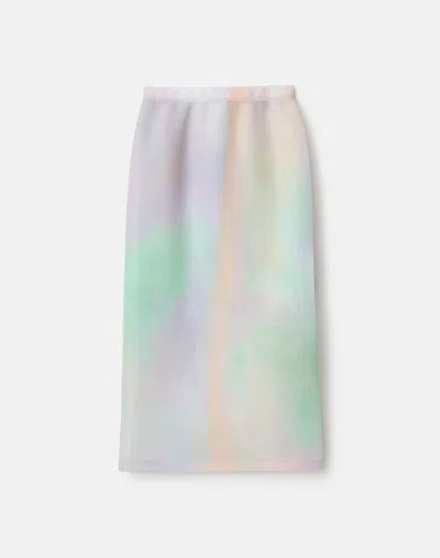 Lafayette 148 Aurora Print Neoprene Straight Midi Skirt In Multi