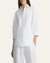 Lafayette 148 Plus-size Silk Double Georgette Blouse In White