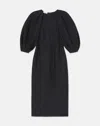 Lafayette 148 Baroque Botanical Cloquã© Balloon Sleeve Dress In Black