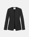Lafayette 148 Baroque Botanical Cloquã© Cutaway Tailored Jacket In Black