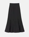 Lafayette 148 Baroque Botanical Cloquã© High-waisted Trumpet Skirt In Black