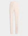 Lafayette 148 Barrow Straight-leg Wool-silk Pants In Pearl