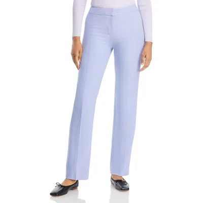 Lafayette 148 Barrow Womens Silk Blend Trousers Dress Pants In Blue