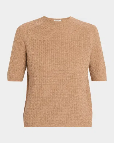 Lafayette 148 Basket Stitch Cashmere Sweater In Brown