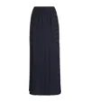 Lafayette 148 Basketweave Plisse Recycled Satin Midi Skirt In Blue