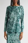 Lafayette 148 New York Bateau Neck Dolman Sleeve Stretch Silk Blouse