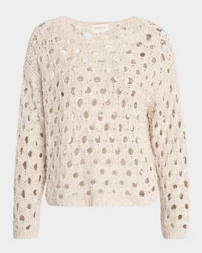 LAFAYETTE 148 BATEAU-NECK OPEN KNIT SWEATER