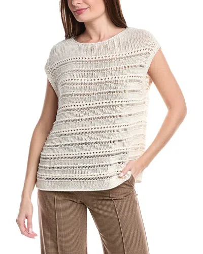 Lafayette 148 New York Bateau Neck Open Stitch Pullover Sweater In Multi