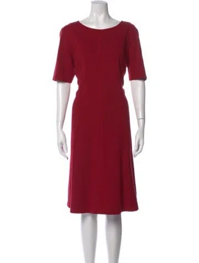 Pre-owned Lafayette 148 Bateau Neckline Dress In Red