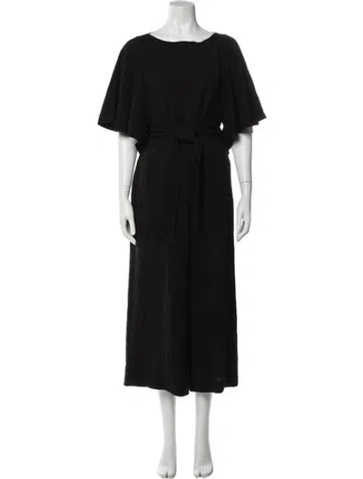 Pre-owned Lafayette 148 Bateau Neckline Jumpsuit In Black