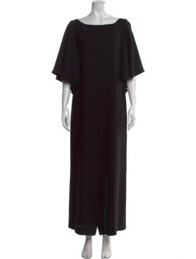 Pre-owned Lafayette 148 Bateau Neckline Jumpsuit In Black