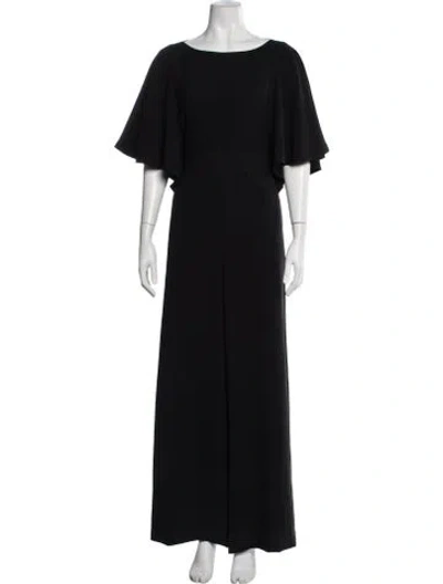 Pre-owned Lafayette 148 Bateau Neckline Jumpsuit In Black