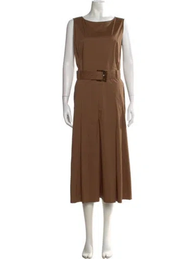 Pre-owned Lafayette 148 Bateau Neckline Jumpsuit In Brown