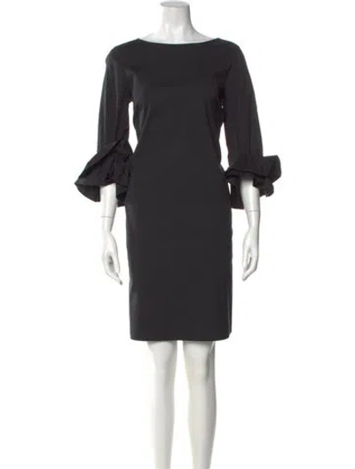 Pre-owned Lafayette 148 Bateau Neckline Knee-length Dress In Black