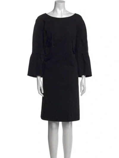 Pre-owned Lafayette 148 Bateau Neckline Knee-length Dress In Black