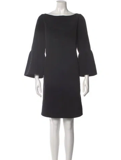 Pre-owned Lafayette 148 Bateau Neckline Knee-length Dress In Black