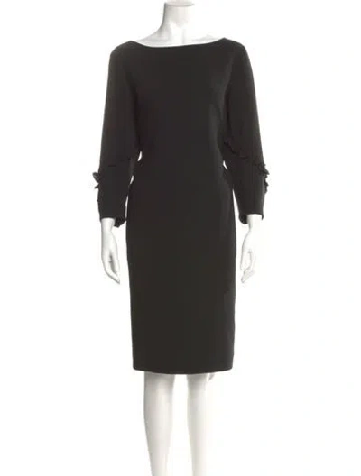 Pre-owned Lafayette 148 Bateau Neckline Knee-length Dress In Black
