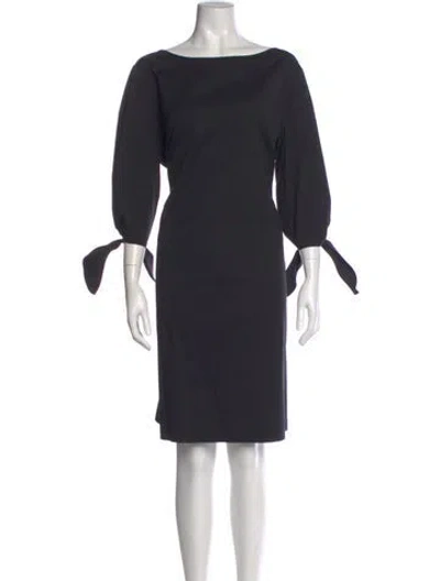 Pre-owned Lafayette 148 Bateau Neckline Knee-length Dress In Black