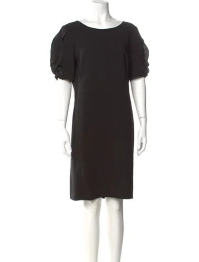 Pre-owned Lafayette 148 Bateau Neckline Knee-length Dress In Black