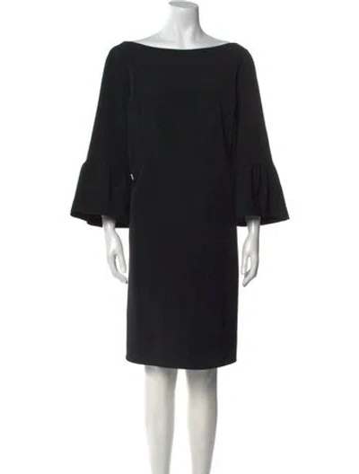 Pre-owned Lafayette 148 Bateau Neckline Knee-length Dress In Black